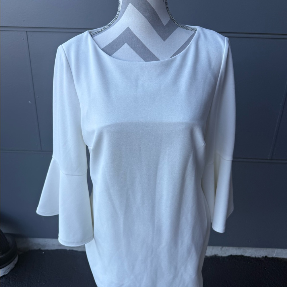 Calvin Klein White Bell Sleeve Blouse